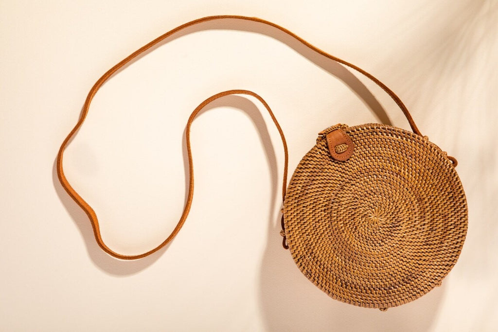 Circle Shape Handwoven  Rattan Bag,Rattan Hand Made Bag Circle Shape Stylish Women, Shoulder Bag for Beach And Daily Parties