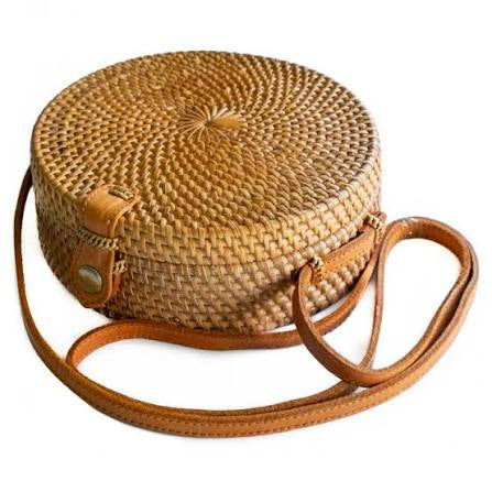 Circle Shape Handwoven  Rattan Bag,Rattan Hand Made Bag Circle Shape Stylish Women, Shoulder Bag for Beach And Daily Parties