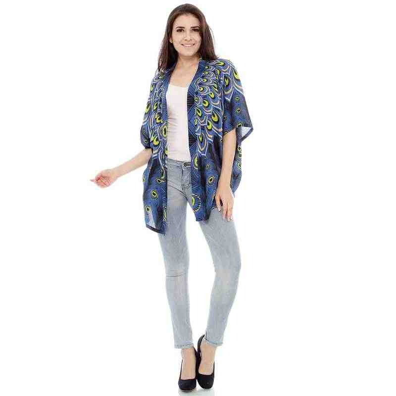 Andara Peacock Print Cardigan