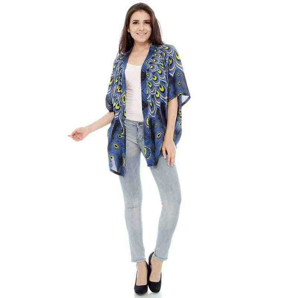 Fatima Peacock Print Cardigan