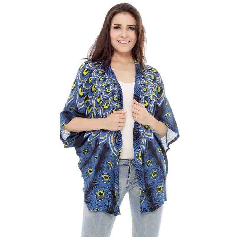 Andara Peacock Print Cardigan