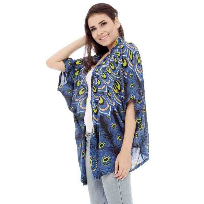 Andara Peacock Print Cardigan