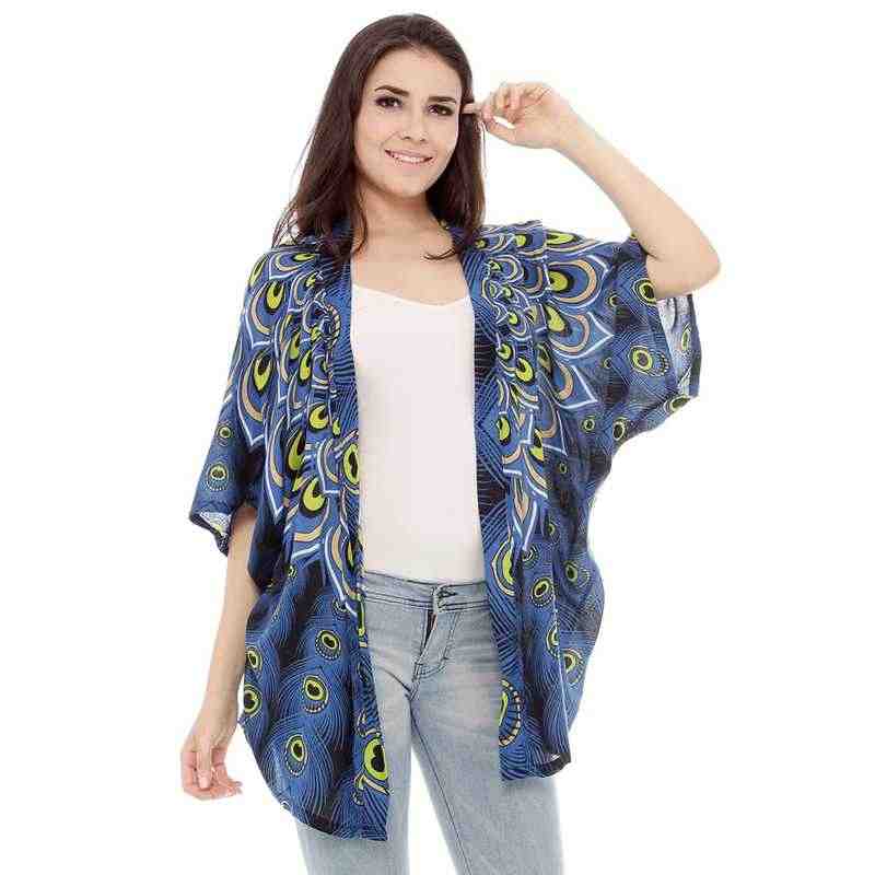 Andara Peacock Print Cardigan