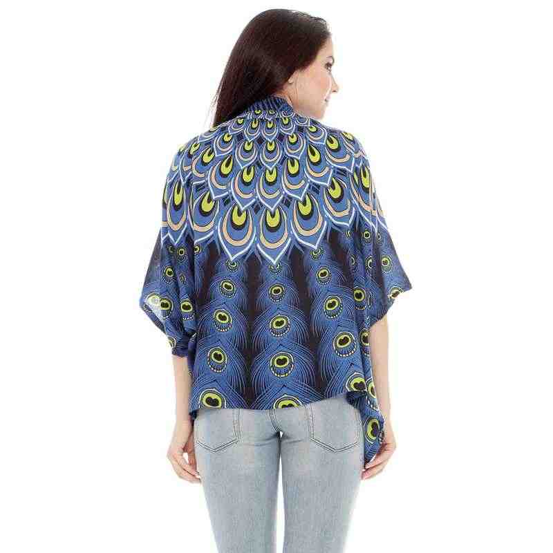 Andara Peacock Print Cardigan