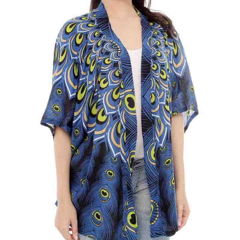 Andara Peacock Print Cardigan