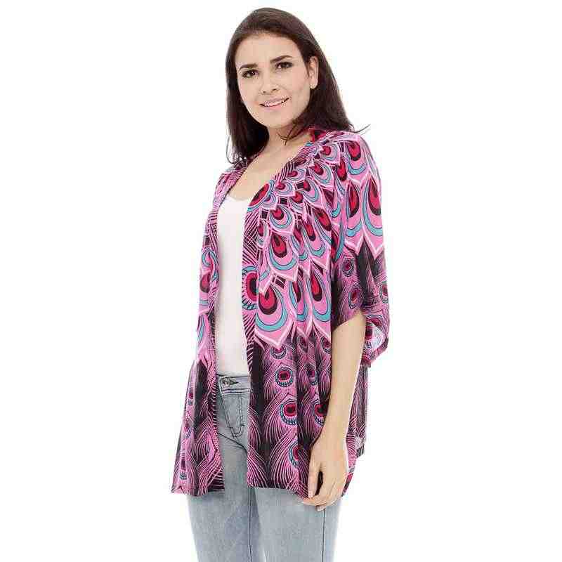 Andara Peacock Print Cardigan