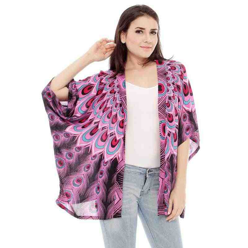 Andara Peacock Print Cardigan