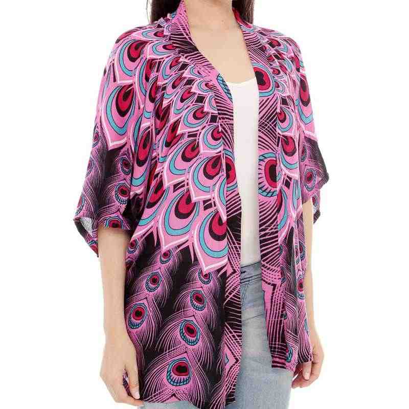 Andara Peacock Print Cardigan