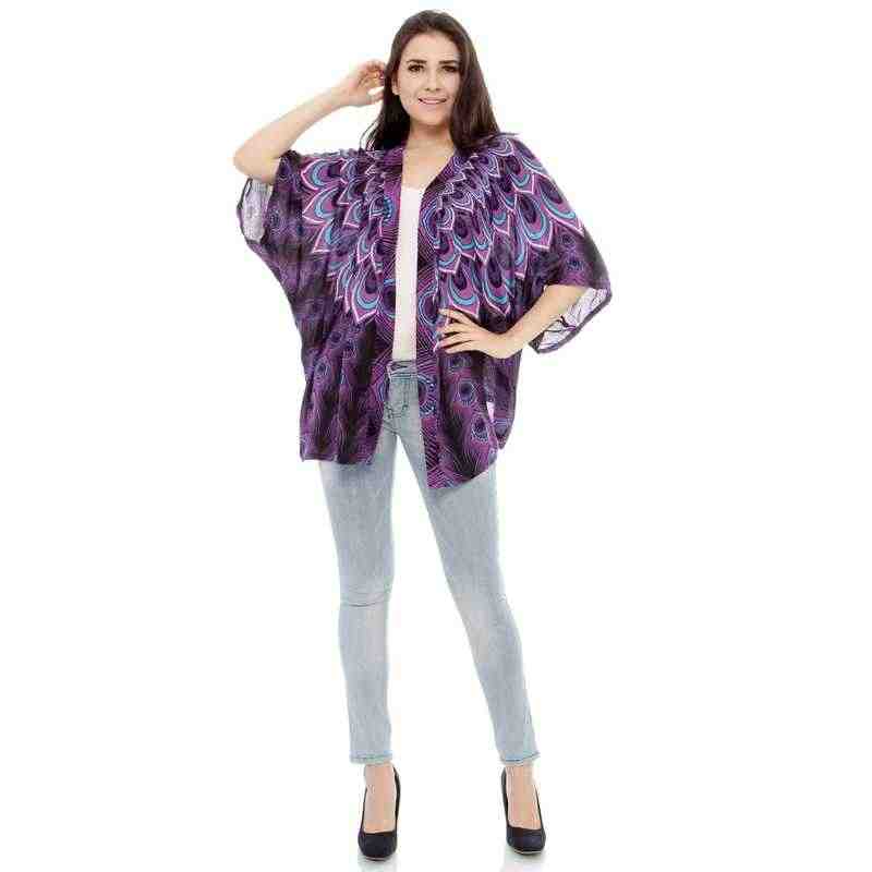 Andara Peacock Print Cardigan