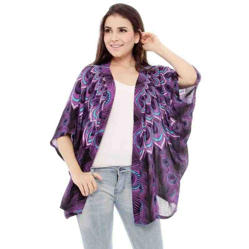 Andara Peacock Print Cardigan