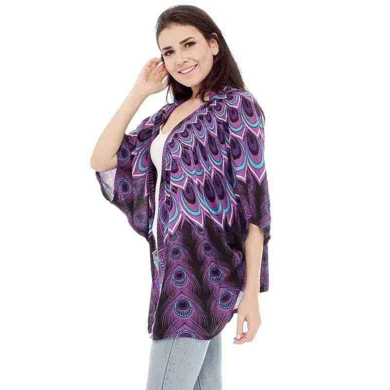 Andara Peacock Print Cardigan