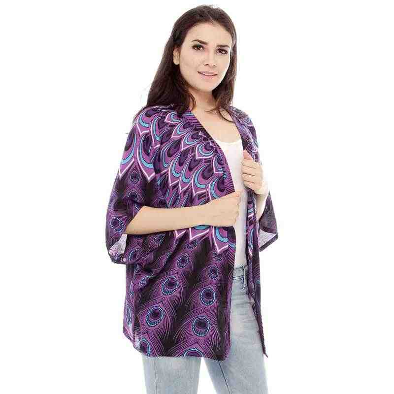 Andara Peacock Print Cardigan