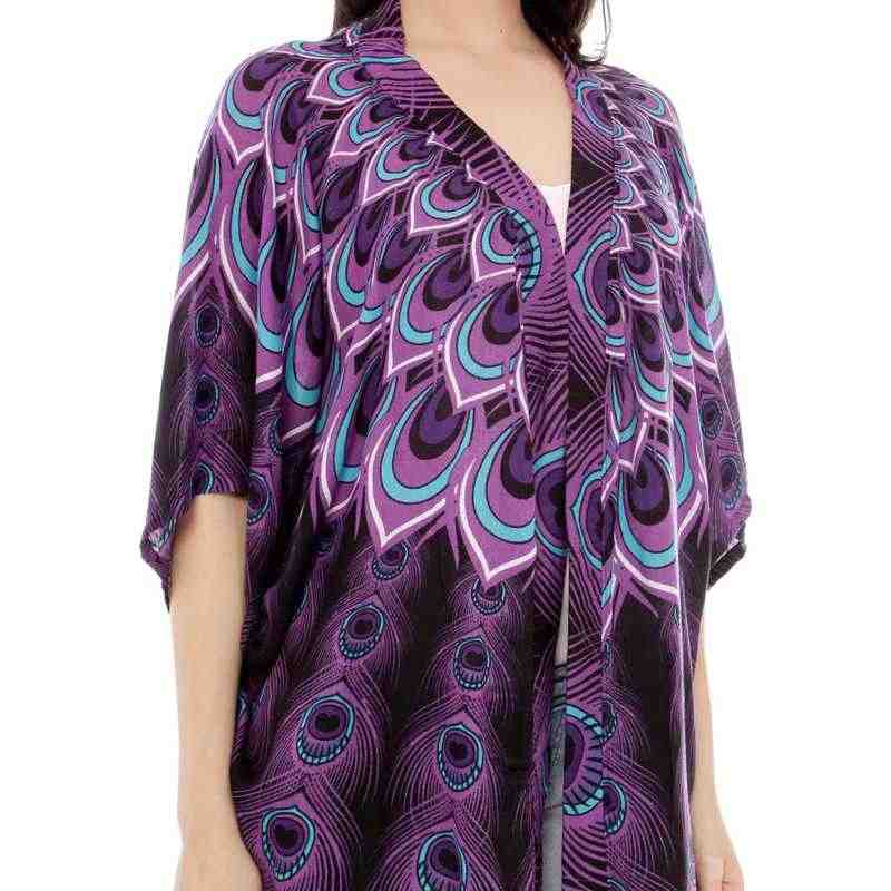 Andara Peacock Print Cardigan