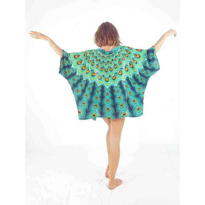 Andara Peacock Print Cardigan