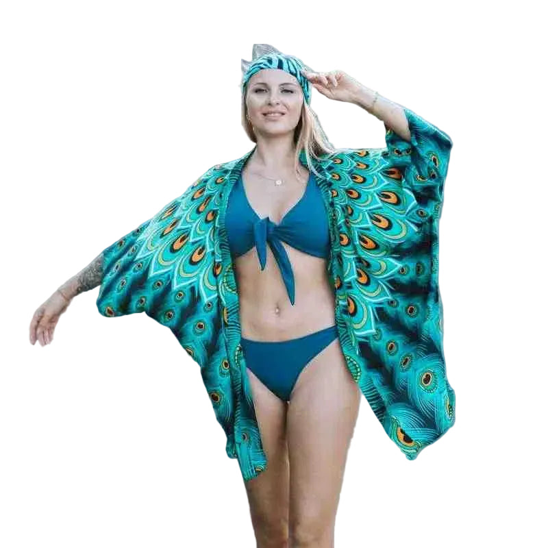 Andara Peacock Print Cardigan