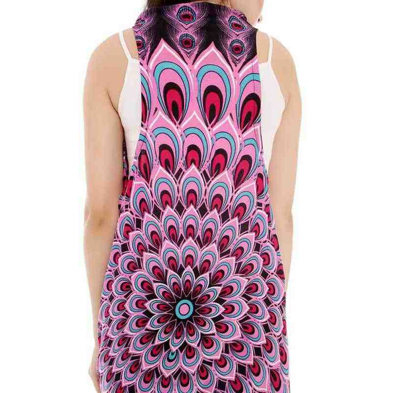 Alexandra Peacock Print Long Cardigan