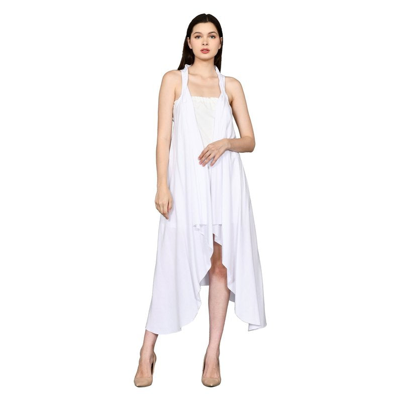 Alvina Plain Rayon Long Cardigan