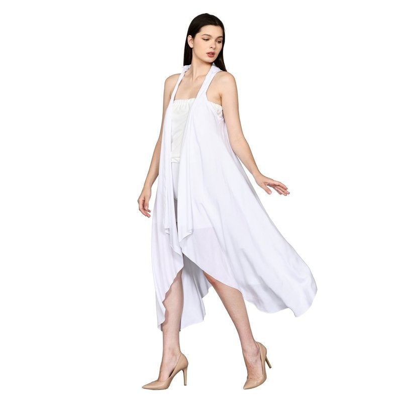 Alvina Plain Rayon Long Cardigan