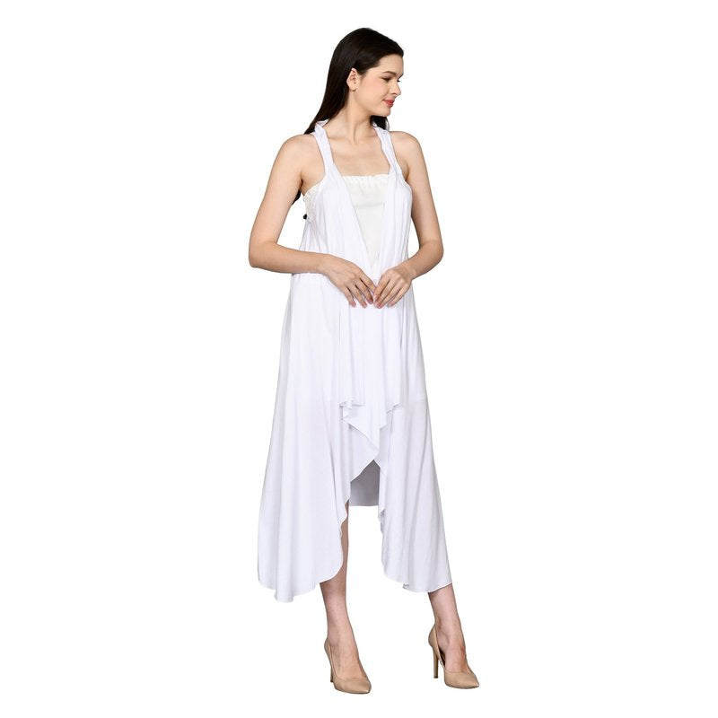 Alvina Plain Rayon Long Cardigan