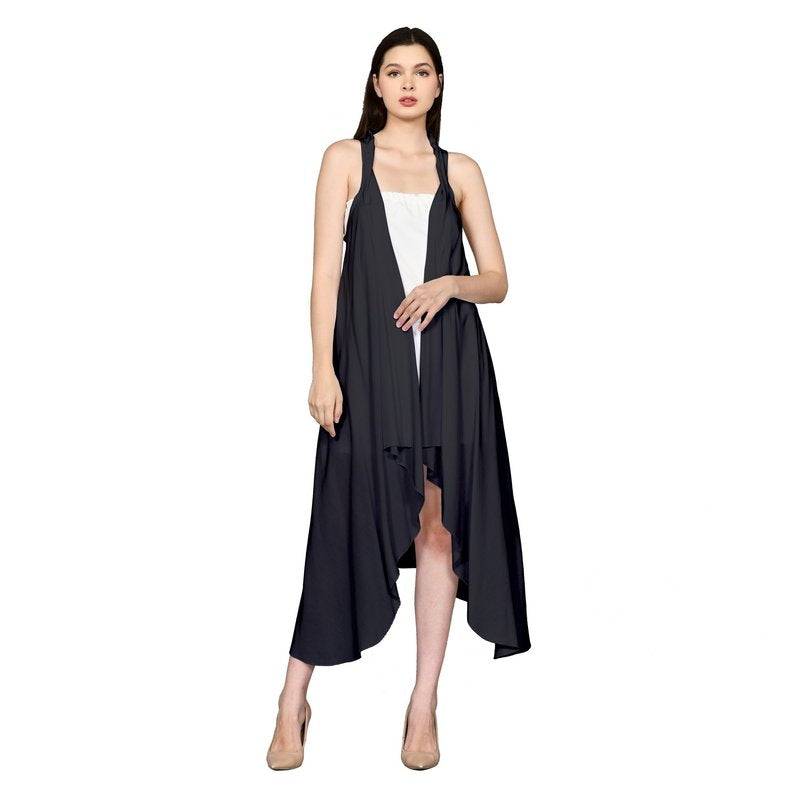 Alvina Plain Rayon Long Cardigan