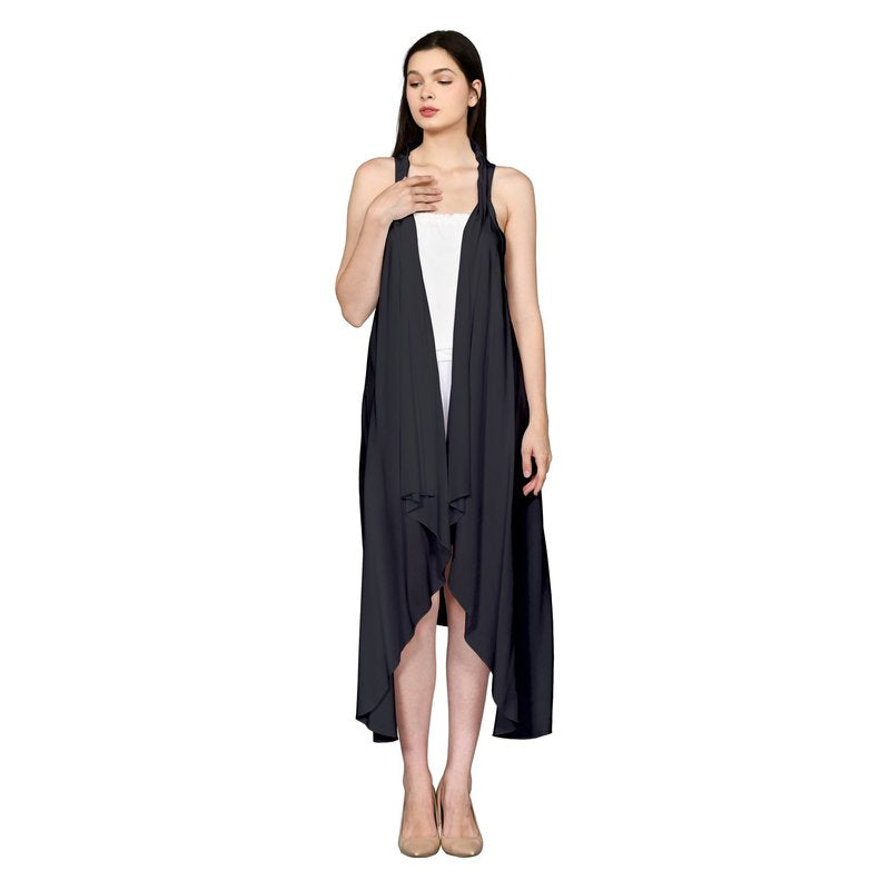 Alvina Plain Rayon Long Cardigan