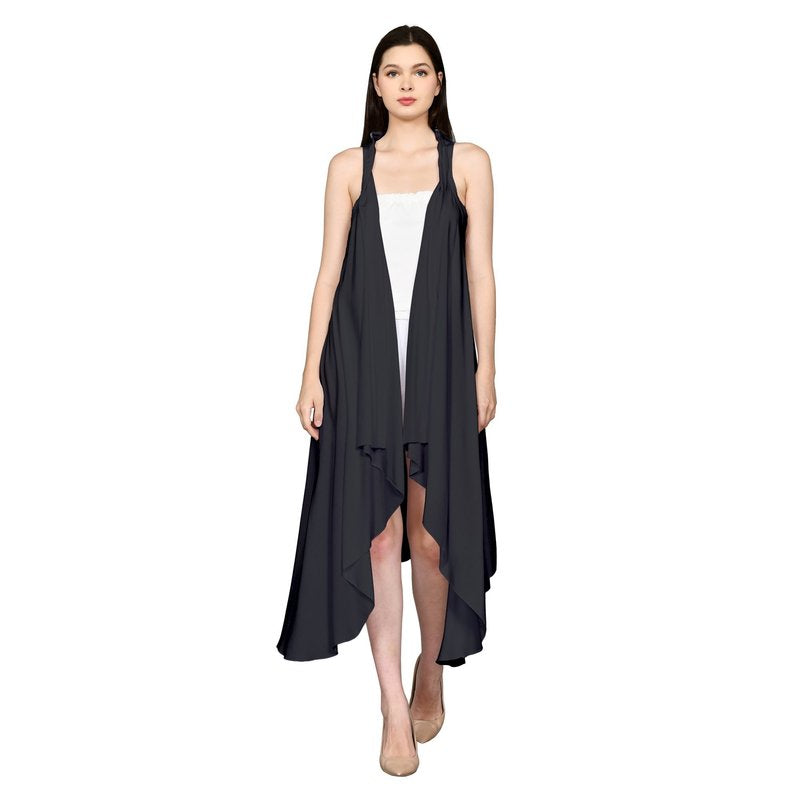 Alvina Plain Rayon Long Cardigan