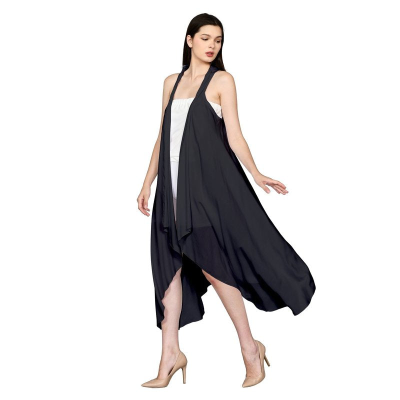 Alvina Plain Rayon Long Cardigan