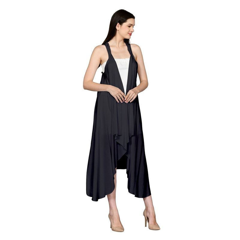 Alvina Plain Rayon Long Cardigan