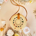 Circle Shape Handwoven  Rattan Bag,Rattan Hand Made Bag Circle Shape Stylish Women, Shoulder Bag for Beach And Daily Parties