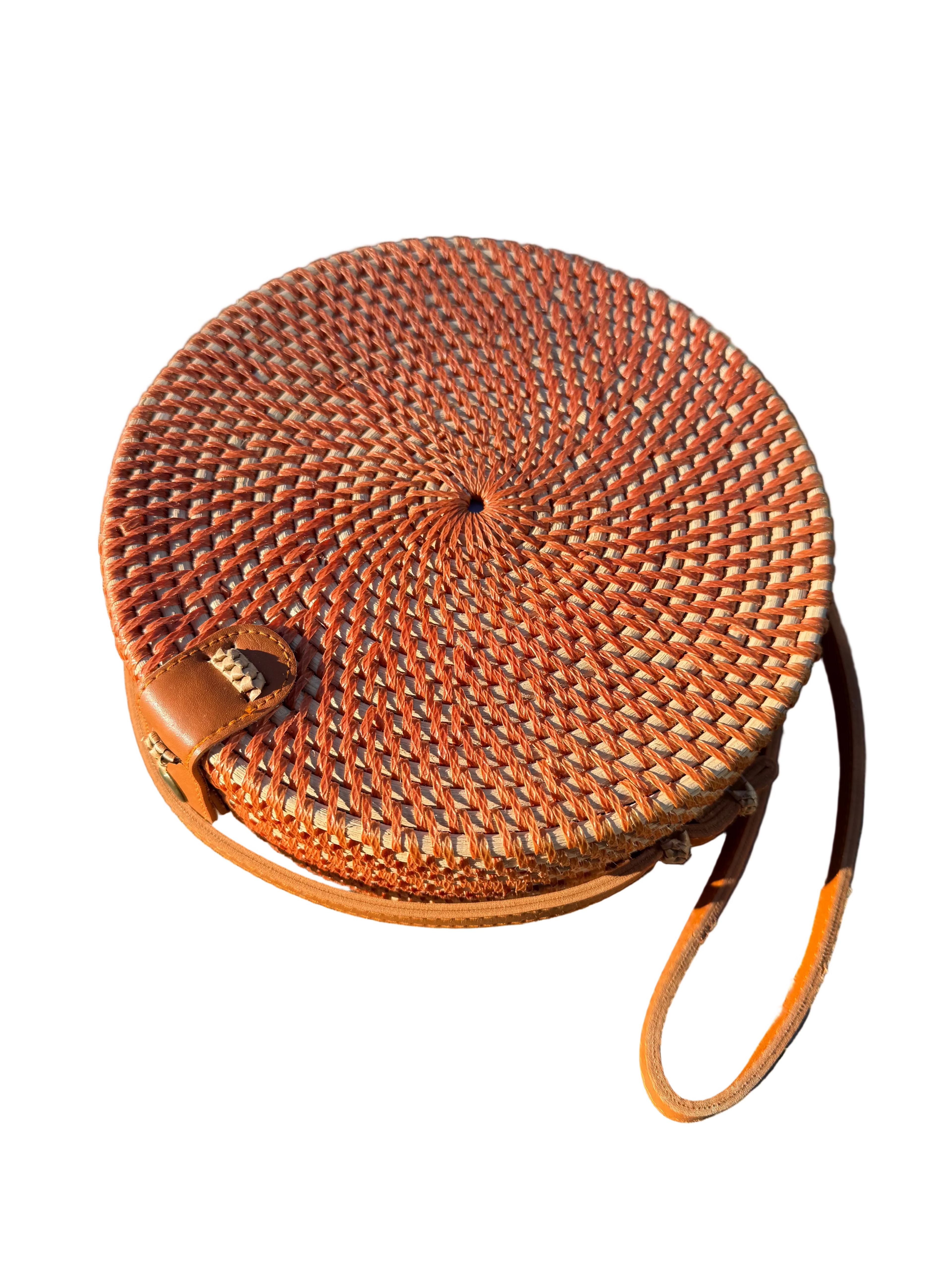 Circle Shape Handwoven  Rattan Bag,Rattan Hand Made Bag Circle Shape Stylish Women, Shoulder Bag for Beach And Daily Parties