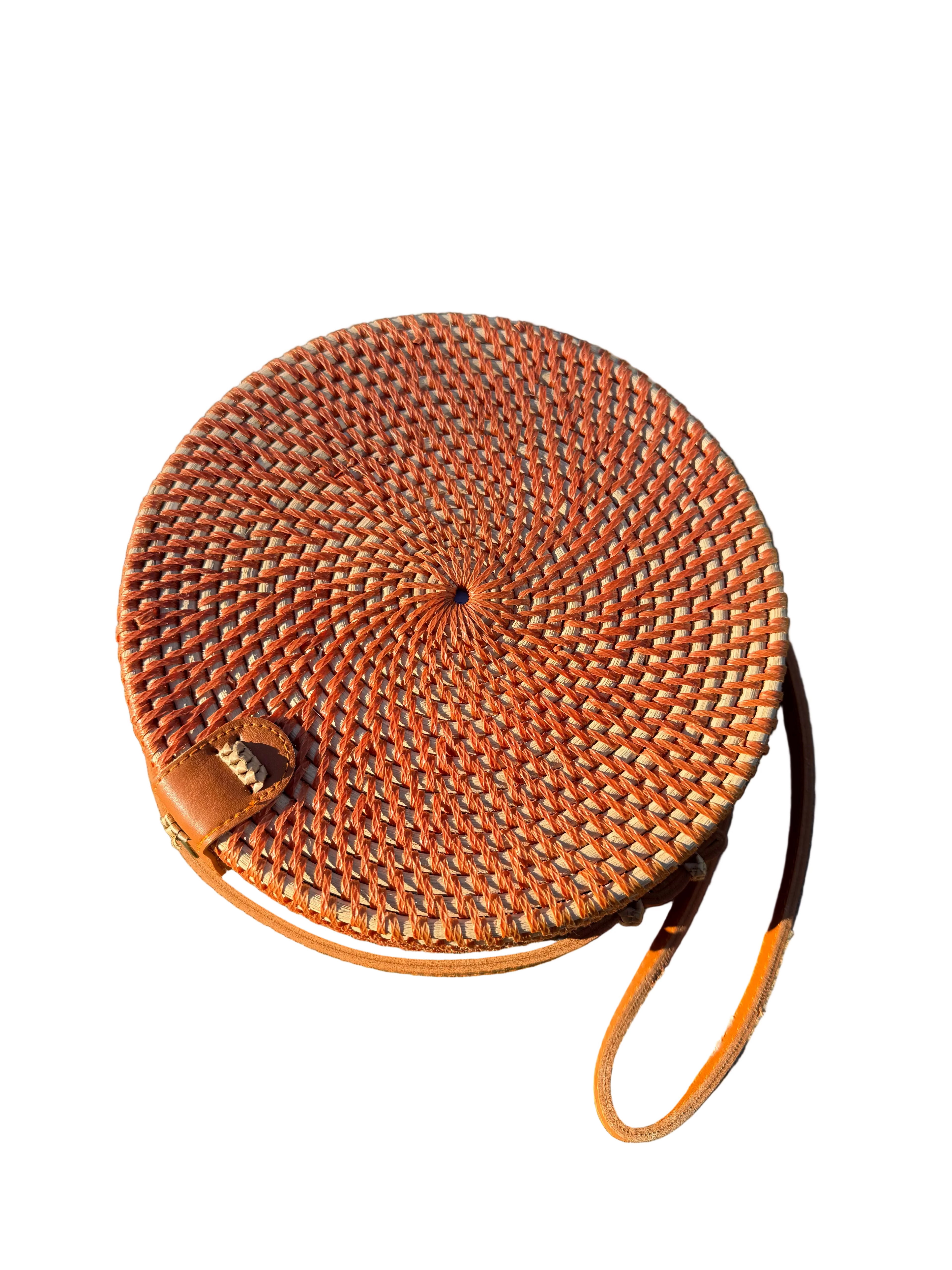 Circle Shape Handwoven  Rattan Bag,Rattan Hand Made Bag Circle Shape Stylish Women, Shoulder Bag for Beach And Daily Parties