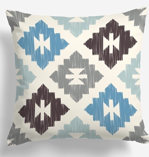 Blue Tenun  Digital Printing Cushion cover