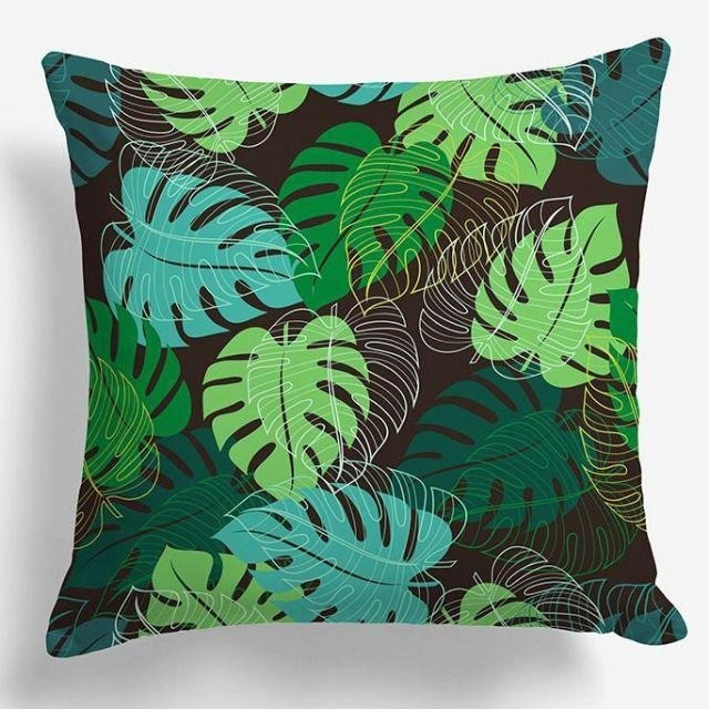 Monstera Leaves Digital Printing Cushion cover